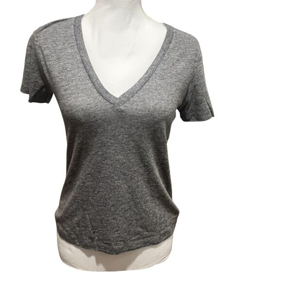 NWT Monrow Textured Tri-Blend Fitted V Neck Tee womens size xs - Picture 5 of 11